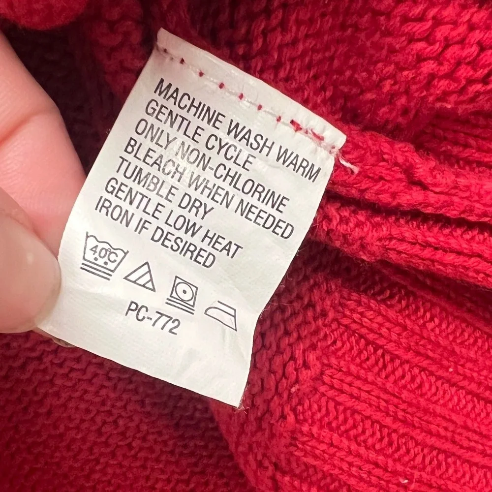 IZOD Mens‎ Red Diamond Textured Knit Crewneck Cotton Pullover Sweater XXL